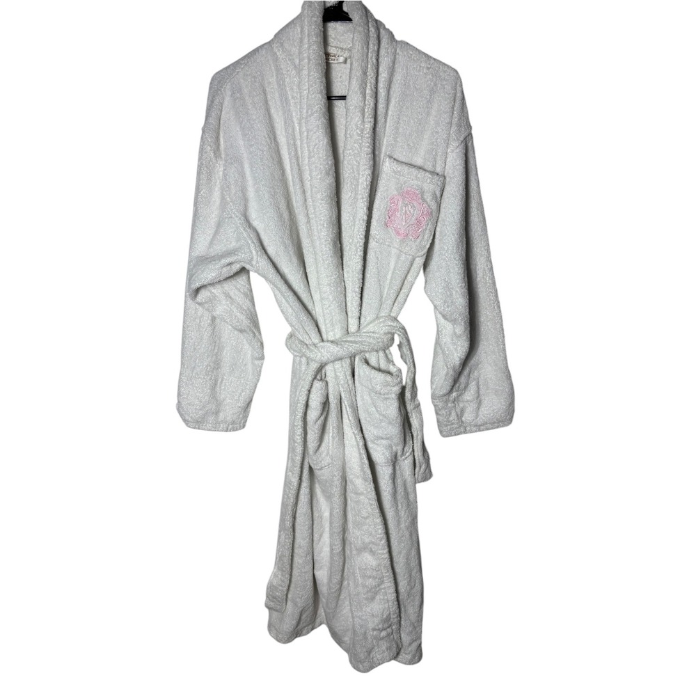 Victoria's Secret vintage gold label terry bath robe monogrammed one size cotton